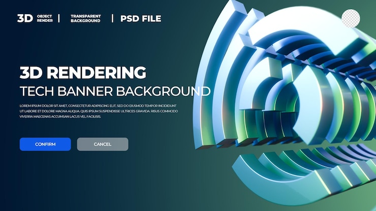PSD 3d ai rendering poster banner background