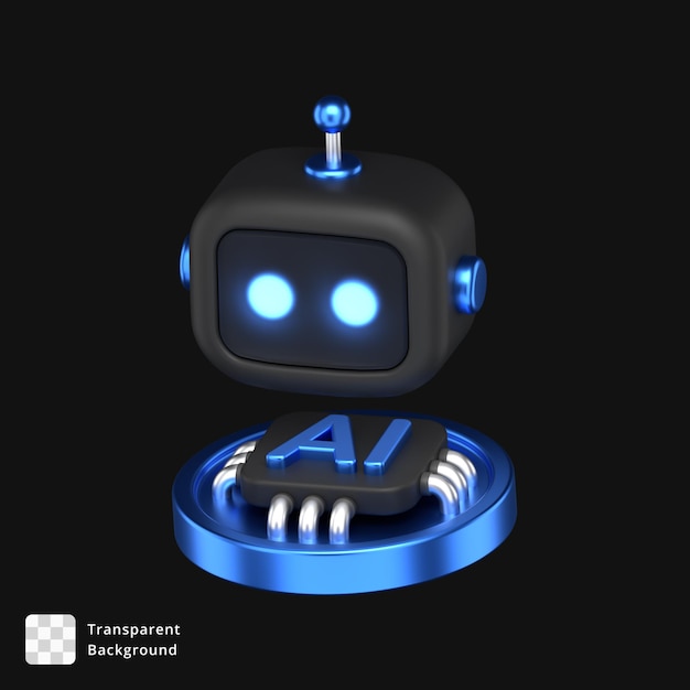 3D AI ロボット サーキットボード 未来技術コンセプト