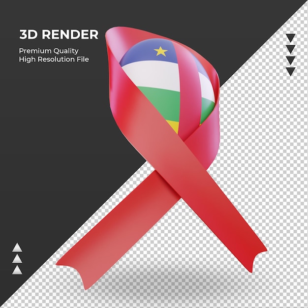 3d-aids dag centraal-afrikaanse republiek vlag weergave linker weergave