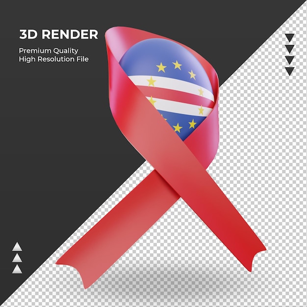 3d-aids dag kaapverdische vlag weergave linker weergave