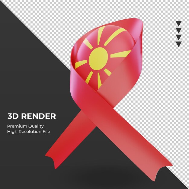 3d-aids dag noord-macedonië vlag rendering juiste weergave