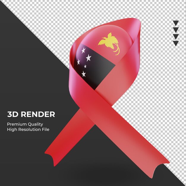 3d-aids dag papoea-nieuw-guinea vlag rendering juiste weergave