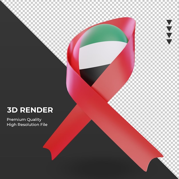 3d-aids dag verenigde arabische emiraten vlag rendering juiste weergave