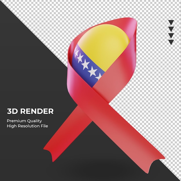 3d aids day bosnia and herzegovina flag rendering right view