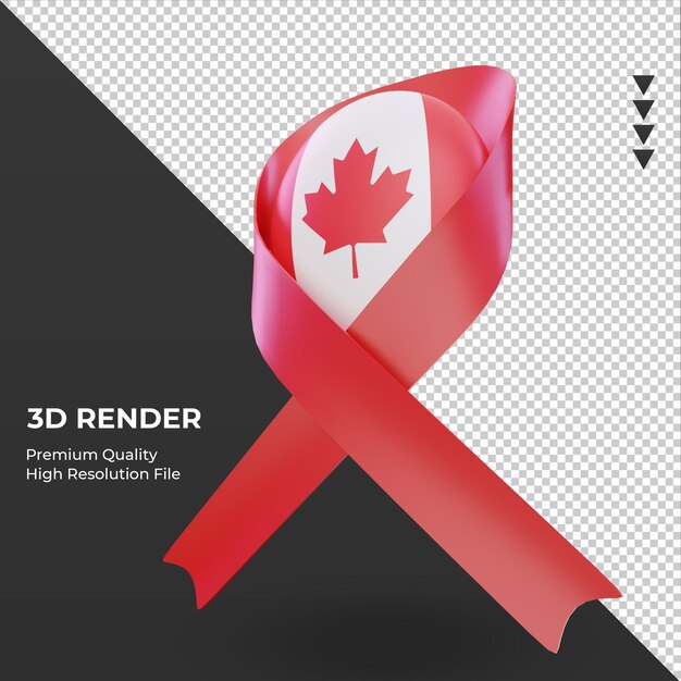 3d aids day Canada flag rendering right view