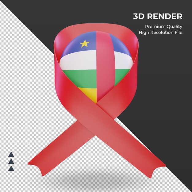 PSD 3d aids day repubblica centrafricana bandiera rendering vista frontale