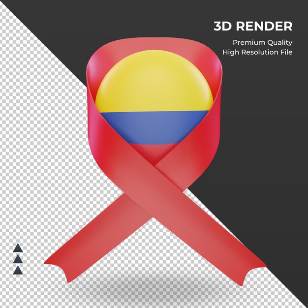 3d aids day colombia bandiera rendering vista frontale