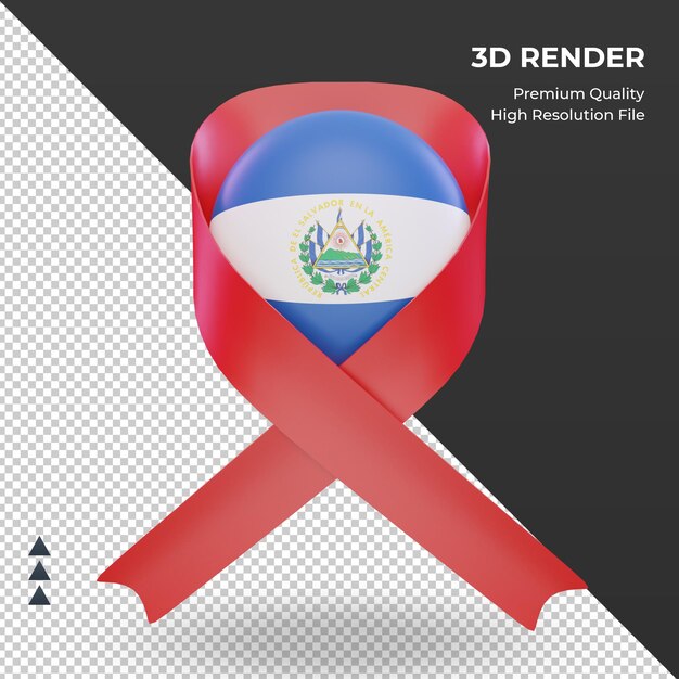 PSD 3d aids day el salvador bandiera rendering vista frontale