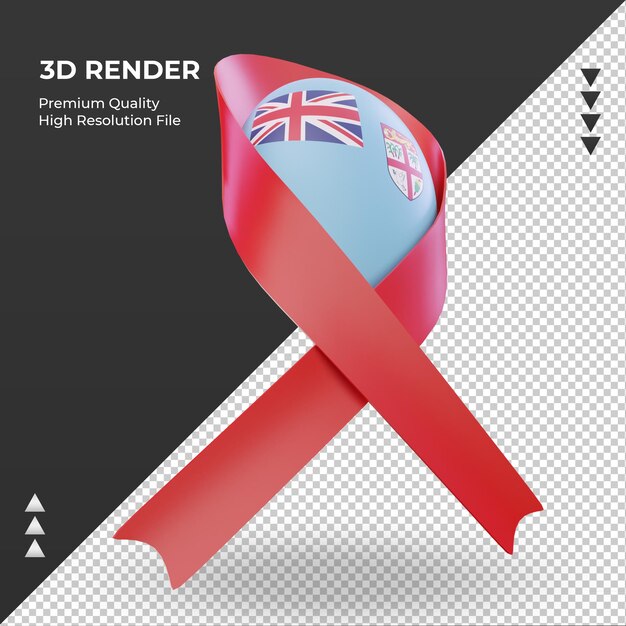 3d aids day fiji flag rendering left view