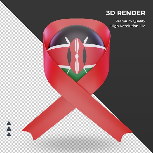 3d aids day kenya flag rendering front view