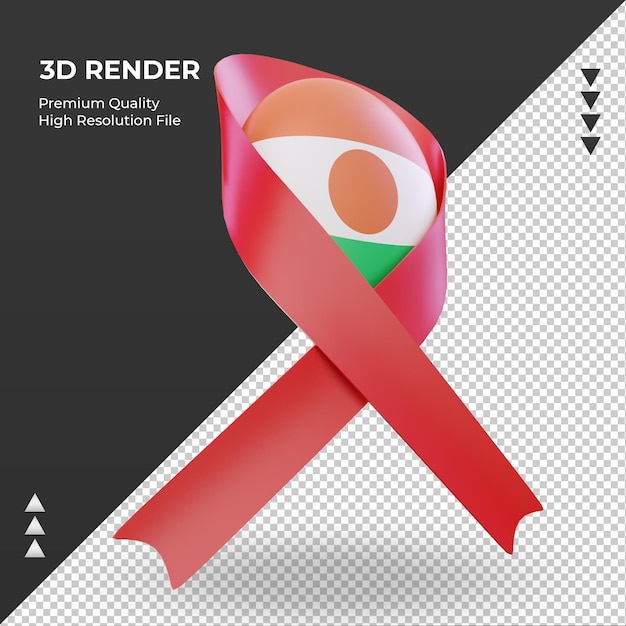 3d aids day niger flag rendering left view