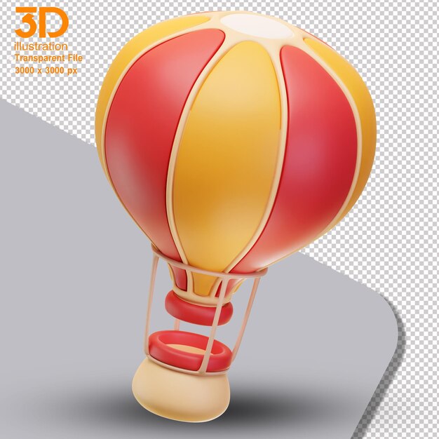 3d air balloon illustration on isolated background