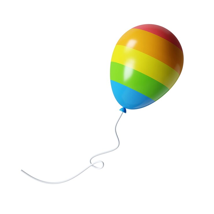 PSD 3d air balloon with lace flag of a gay pride wedding or romantic dating symbol birthday anniversary party celebration icon isolated on white background 3d rendering illustration clipping path
