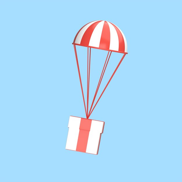 PSD 3d airdrop parachute icon