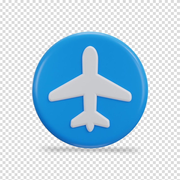 3d airplane icon for world tourism day 3d illustration