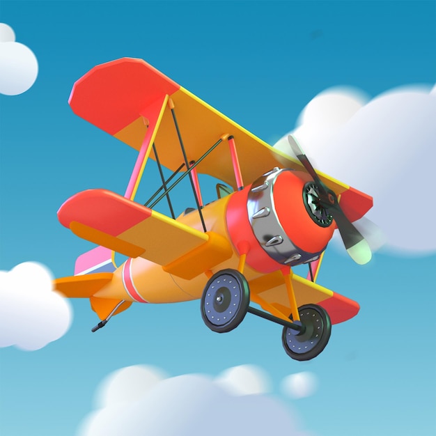 3D 飛行機のイラスト