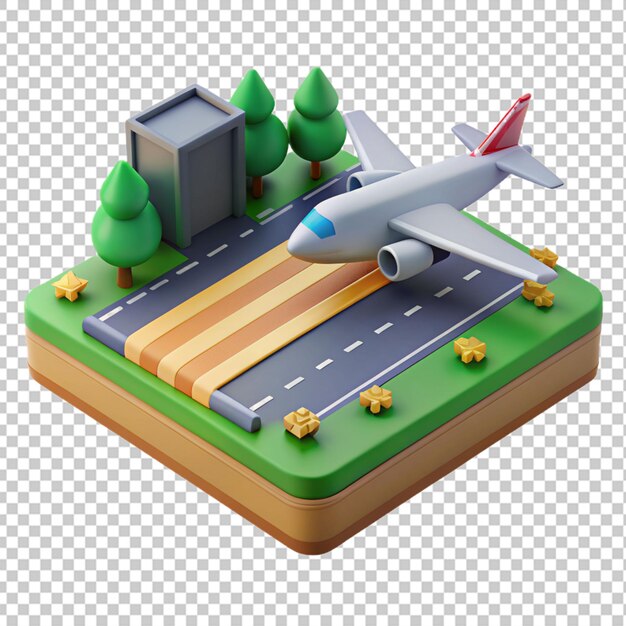 PSD 3d airstrip transparent background