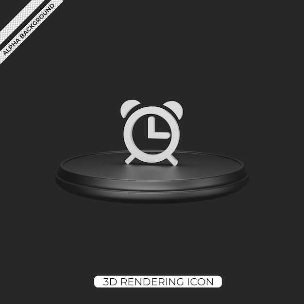 3d alarm clock render icon isolated