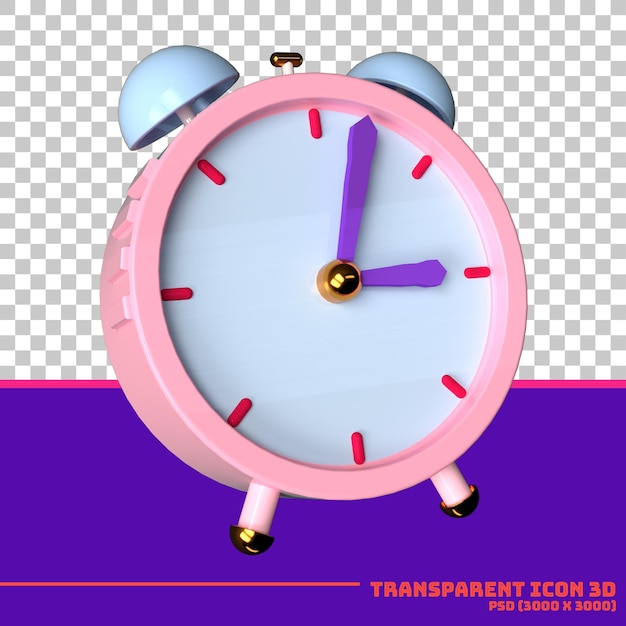 3D 目覚まし時計 ピンク色