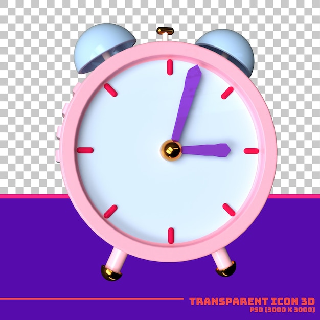 PSD 3d alarm clock with pink color