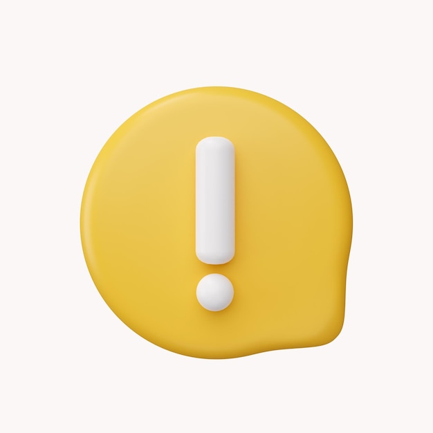 3d alert notification icon isolated on background negative check list button choice for false correct error 3d problem fail on application emergency warning icon 3D rendering illustration