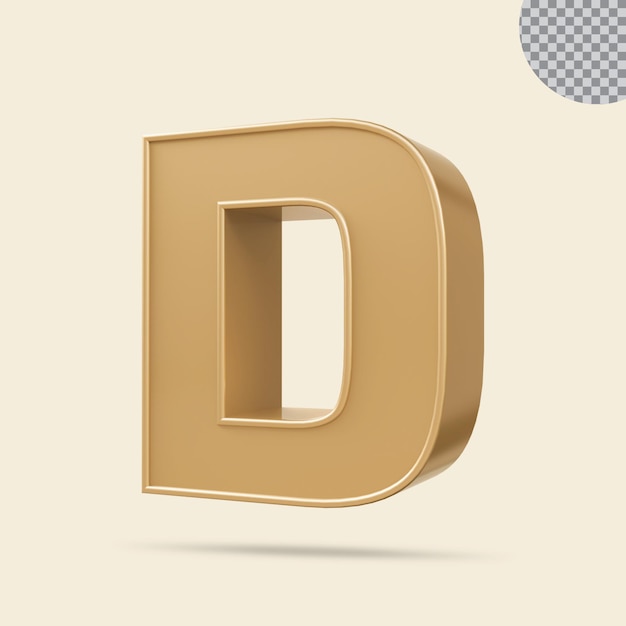 PSD 3d alfabet gouden luxe creatieve render