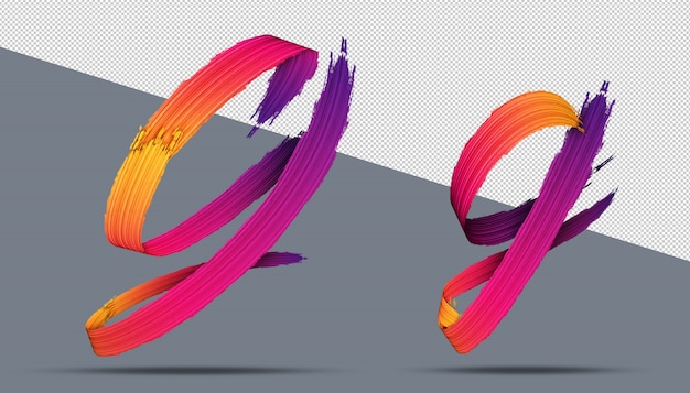 3D alfabet kaligrafia styl farby olejnej