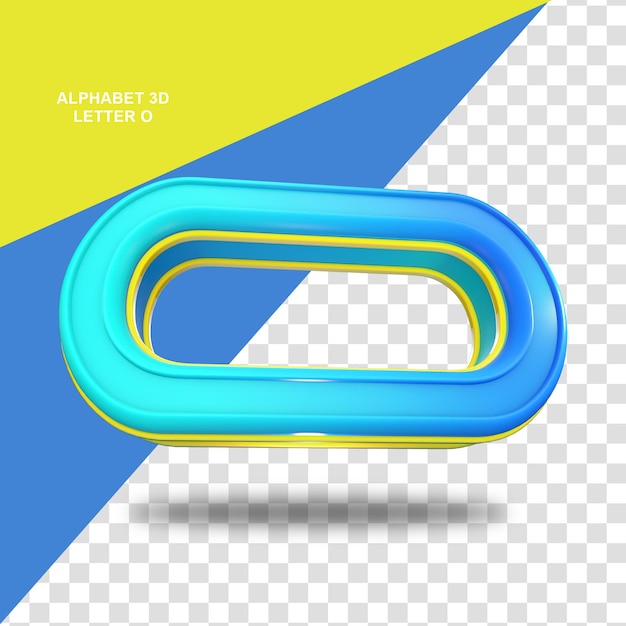 3d alfabet letter o