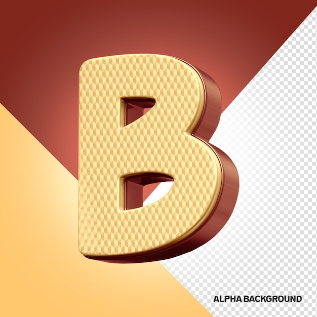 3d-alfabet lettertype hore letter b