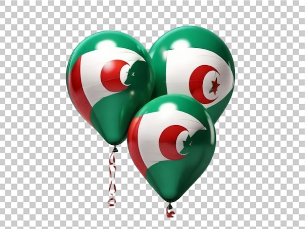 PSD palloncini 3d dell'algeria su sfondo bianco