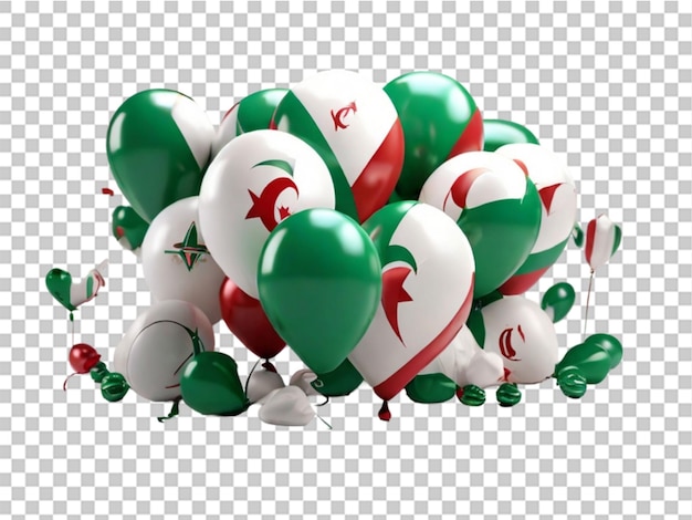 Palloncini 3d dell'algeria su sfondo bianco