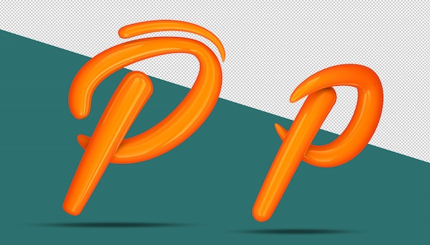 3d 알파벳 서예 스타일 P