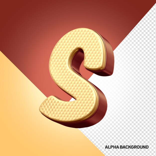 PSD 3d alphabet font hore letter s