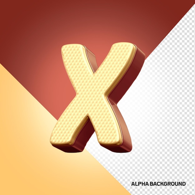 PSD alfabeto 3d font hore lettera x