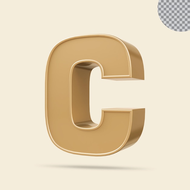 3d alphabet golden luxury creative render