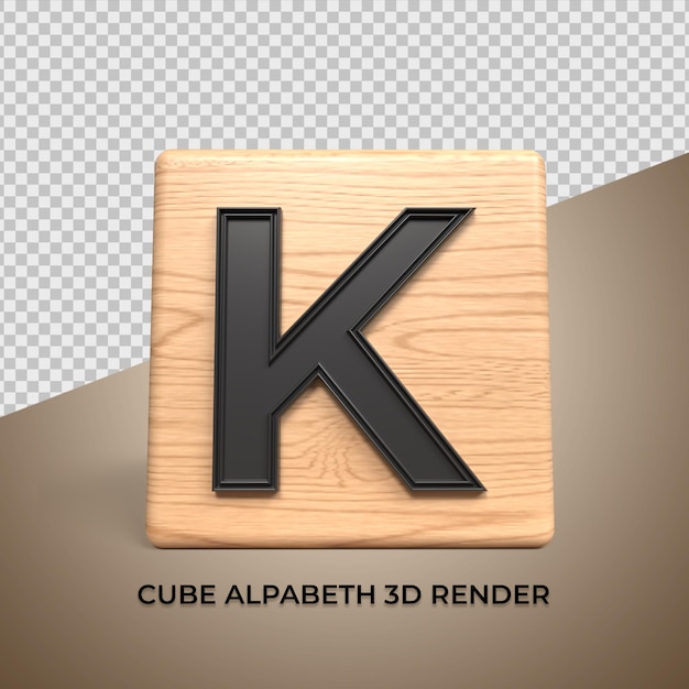 3d alphabet k cube wood wooden for business