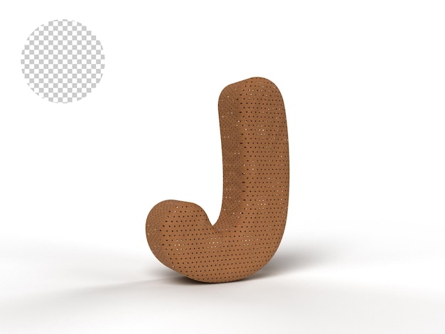 3d alphabet letters with brown texture