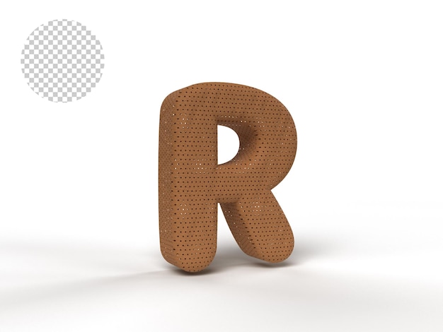 3d alphabet letters with brown texture