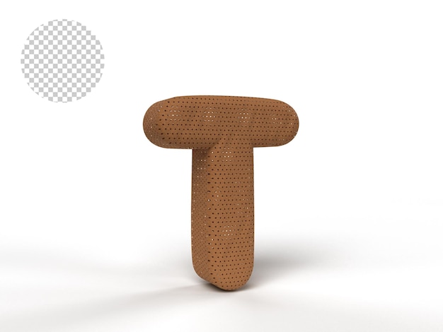 3d alphabet letters with brown texture