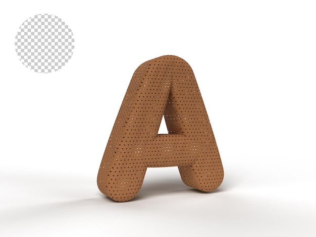 3d alphabet letters with brown texture