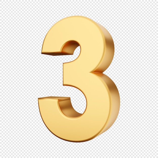 3D 字母 数字 符号 金色 图标 插图