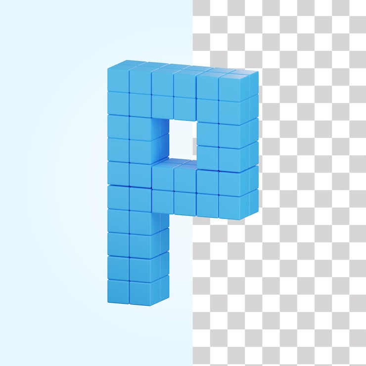 PSD 3d alphabet p illustration