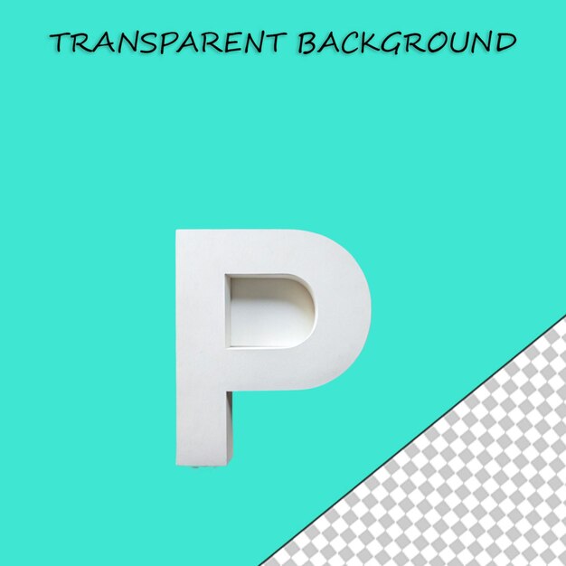 PSD 3d alphabet on transparent background