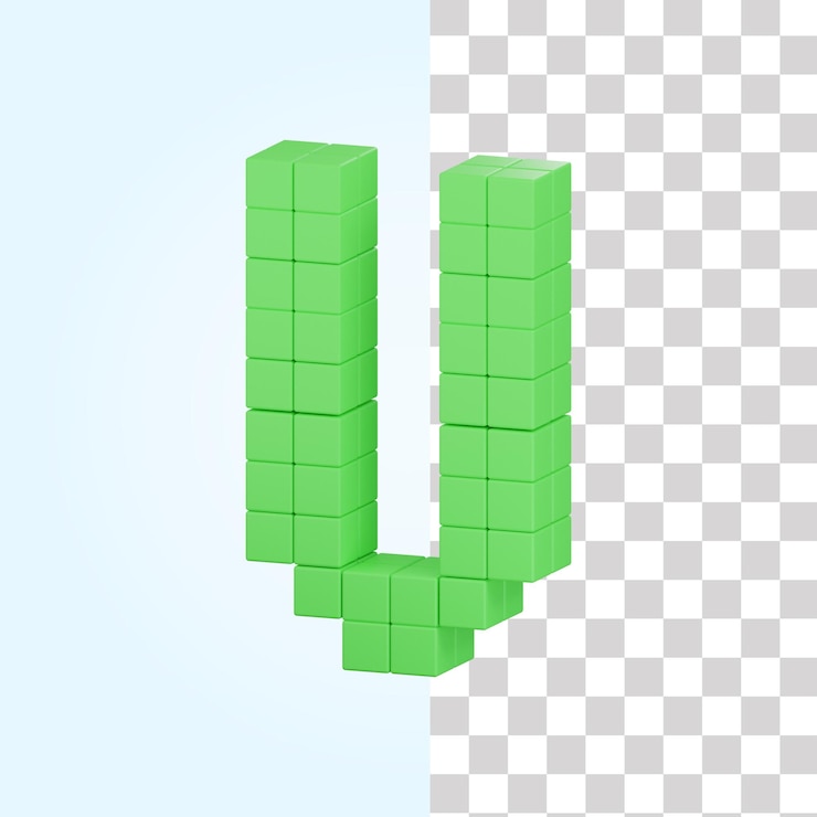PSD 3d alphabet v illustration