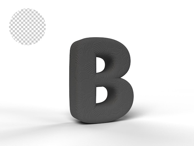 3D ALPHABET WITH BLACK TEXTURE - 3D RENDERING