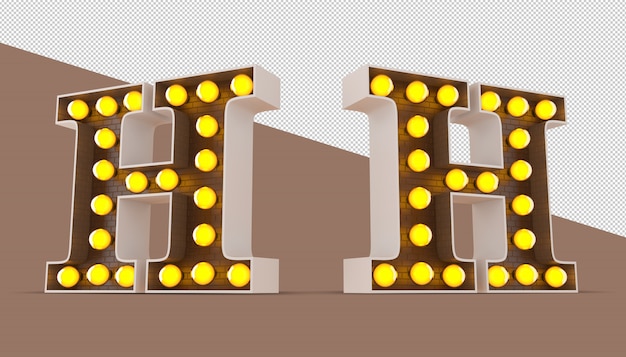 3d字母和燈泡的字母