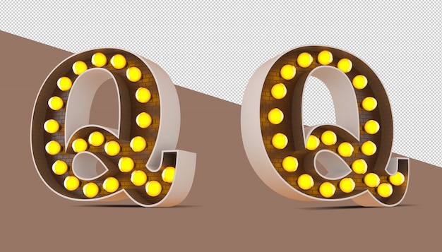 3d alphabet with light bulb 