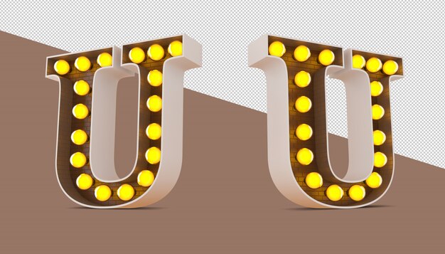 3d字母和燈泡的字母