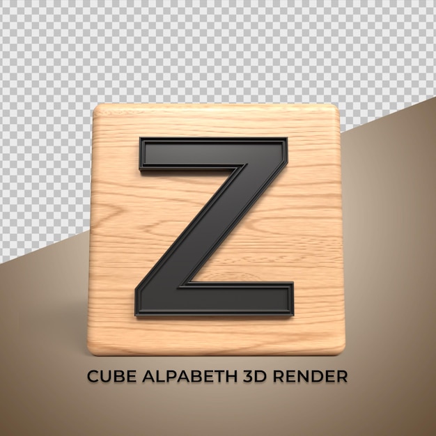 3d alphabet z cube wood wooden for business