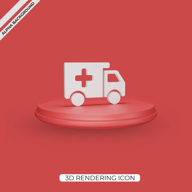 3D-ambulance geeft pictogramontwerp weer